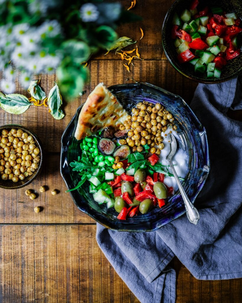 chickpea salad to support gut health 